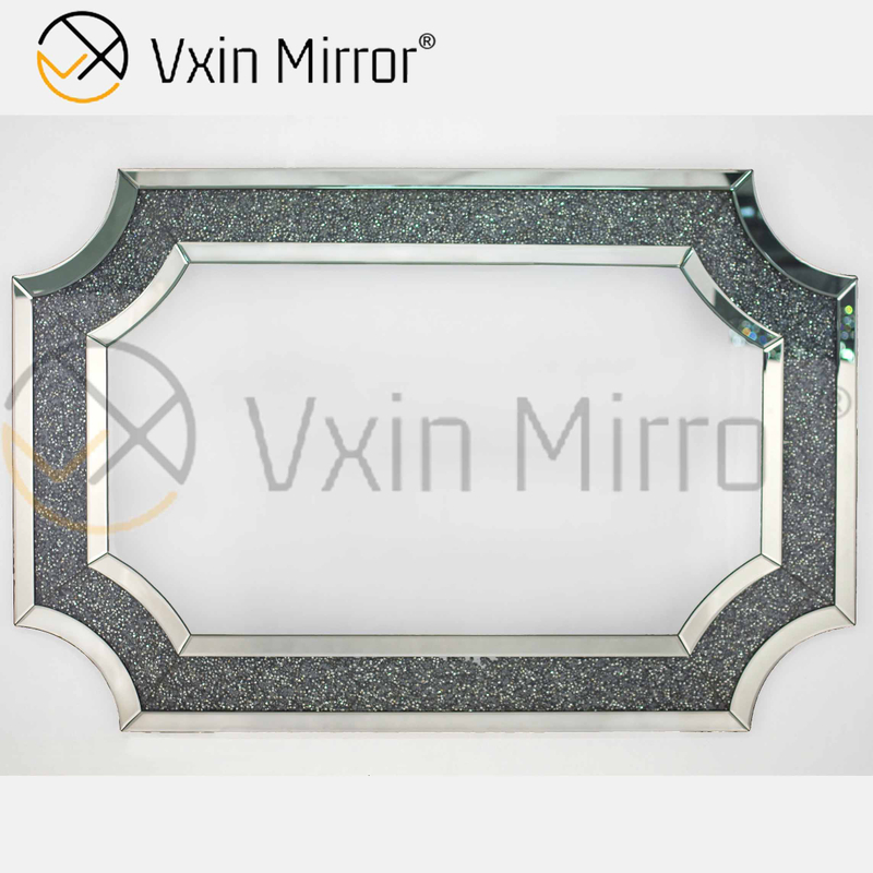 الجملة سحق الماس ديكور المنزل غرفة المعيشة مرآة الحائط الفضية WXM-1017