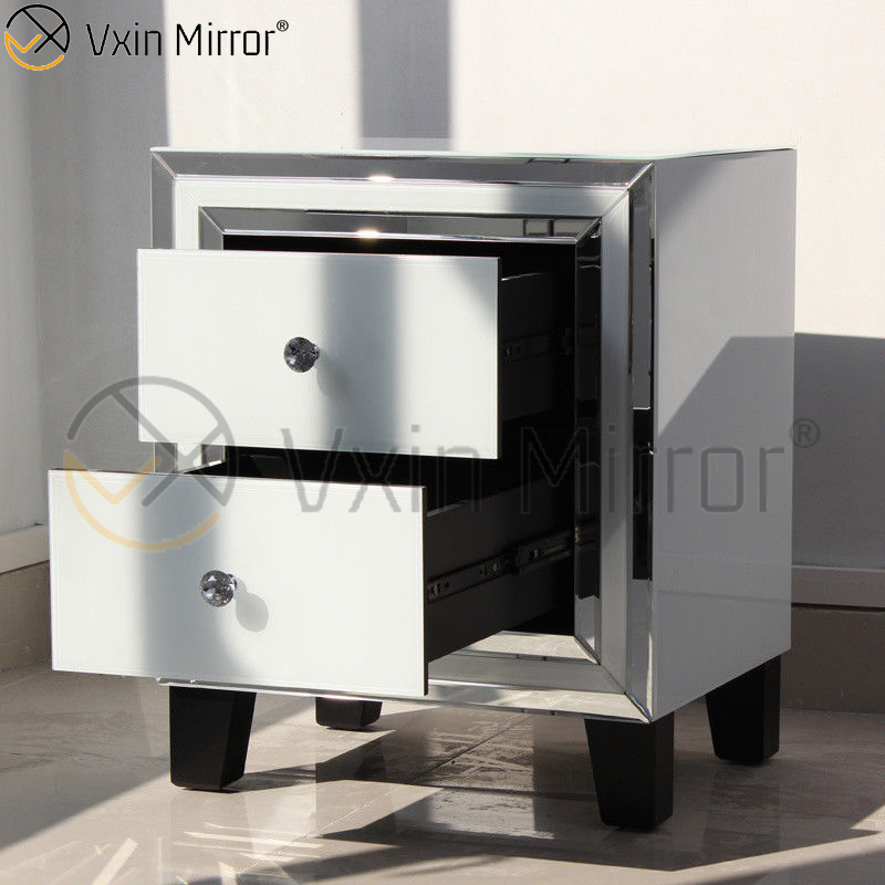 حار بيع أثاث منزلي أبيض زجاجي 2 أدراج خزانة معكوسة صندوق WXF-786