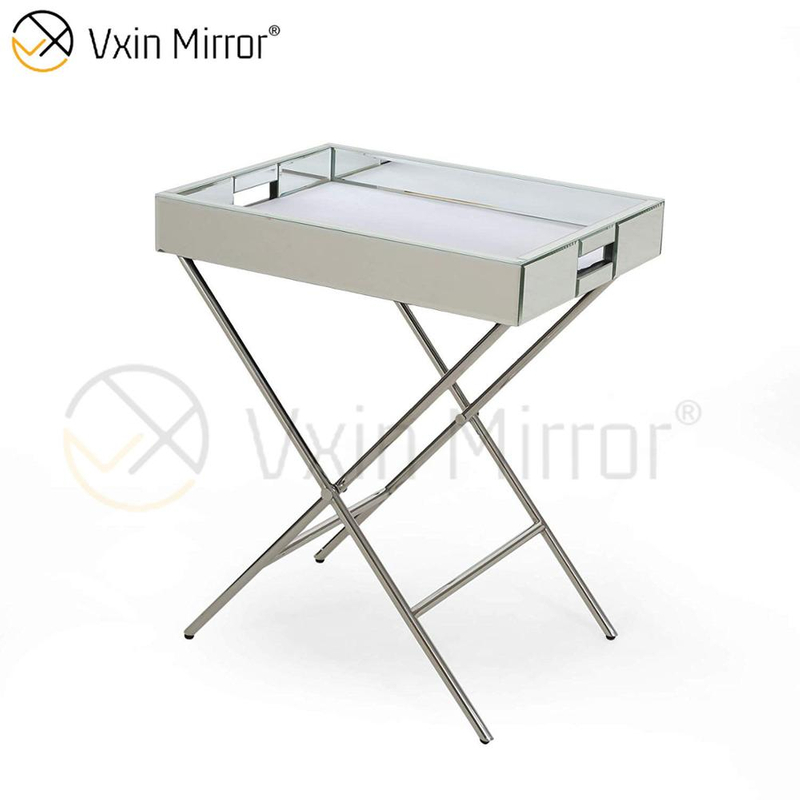 مرآة Vxin WXT-039 ديكور عصري من الفولاذ المقاوم للصدأ الفضي