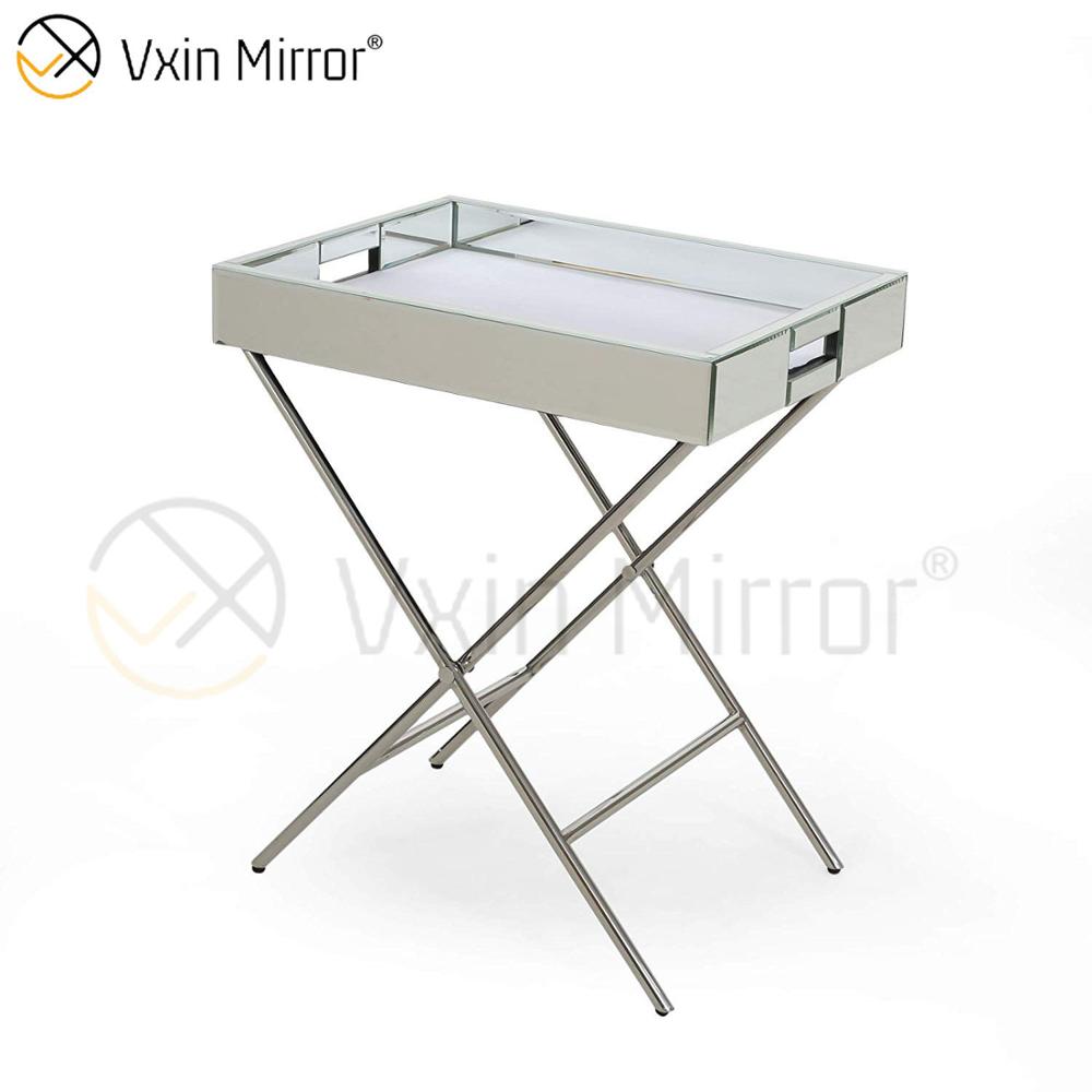 مرآة Vxin WXT-039 ديكور عصري من الفولاذ المقاوم للصدأ الفضي