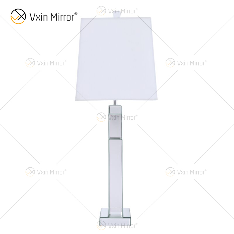 مصنع توريد WXTL-144 الحديثة الفضة الكريستال الجدول مصباح المرآة مع عاكس الضوء لغرفة النوم