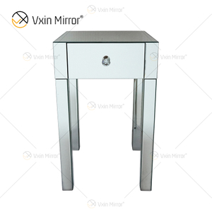 Vanity Modern WXF-046 منضدة كريستال للأثاث الفضي مع درج واحد منضدة بجانب السرير