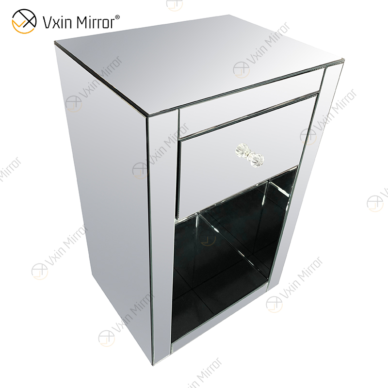 Vxin Mirror Hot البيع WXR-008 الفضة ديكور المنزل Mirored دولاب خزانة مع أدراج مع النفس