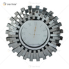 ساعة معكوسة WXMC-084 منحنية زجاجية فضية ديكور حائط ثلاثية الأبعاد على مدار الساعة