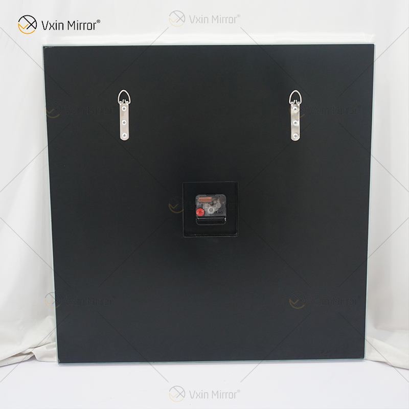 حار بيع ساعة معكوسة WXMC-078 سحق الماس الفضة ديكور الحائط ساعة أنيقة مربعة