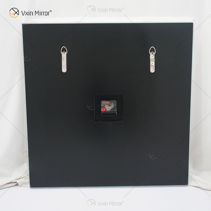 حار بيع ساعة معكوسة WXMC-078 سحق الماس الفضة ديكور الحائط ساعة أنيقة مربعة