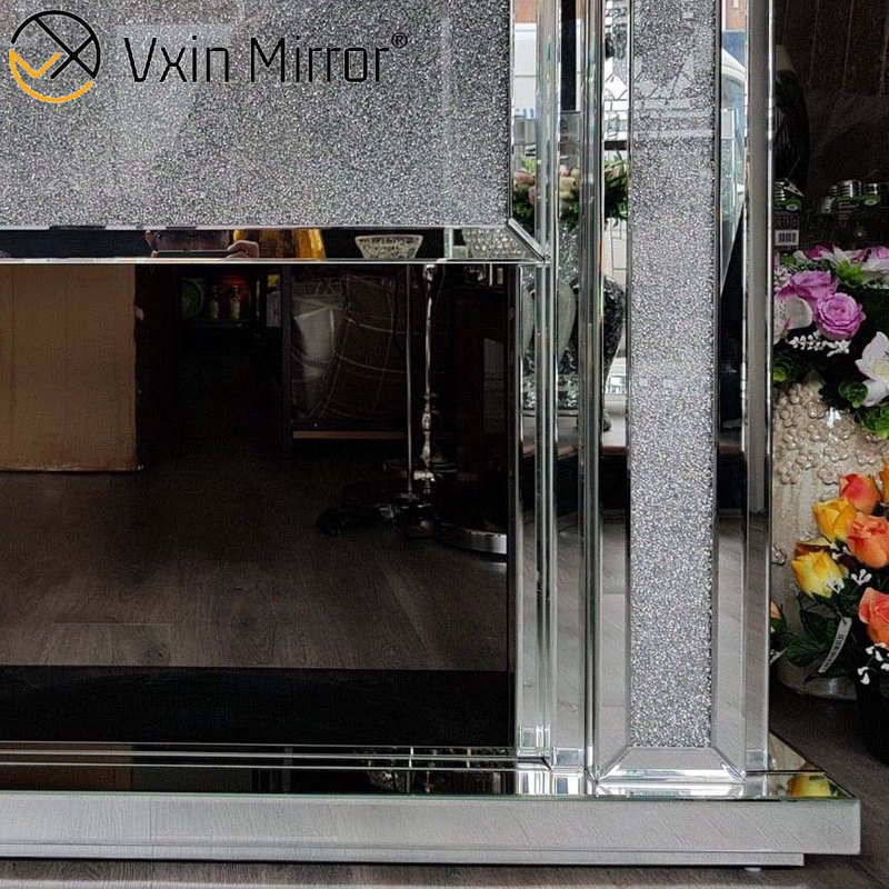 Vxin Mirror WXWF-1105 LED الأنيق المكسور الكريستال الماس مرآة الموقد
