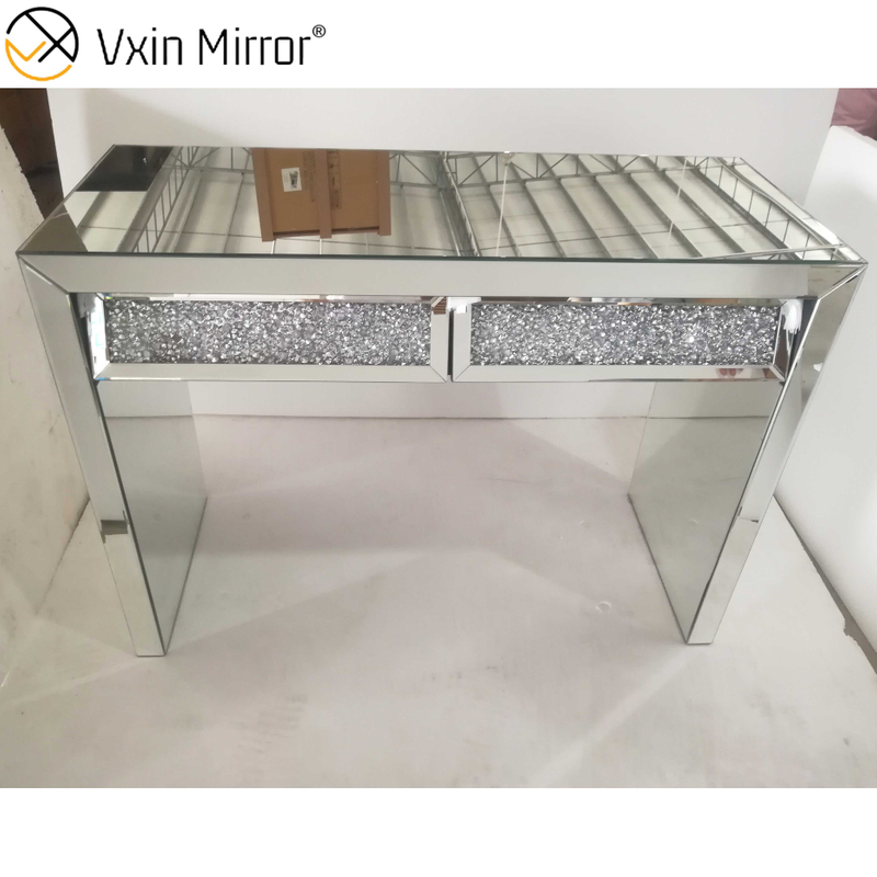طاولة كونسول معكوسة VXin WXWF-710 بدرجين مكسران من الماس بيفال طاولة جانبية فضية