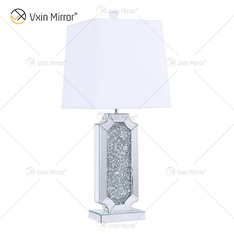 Vxin Supply WXTL-004 مصباح مرآة طاولة كريستالي فضّي حديث لغرفة النوم