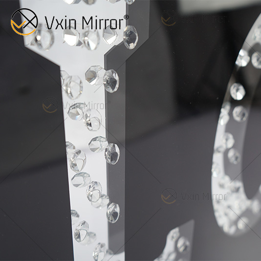 VXin WXMA-23 ديكور المنزل زجاج الإطار معكوسة الحب جدار الفن الكريستال الخزف اللوحة مرآة جدار الفن