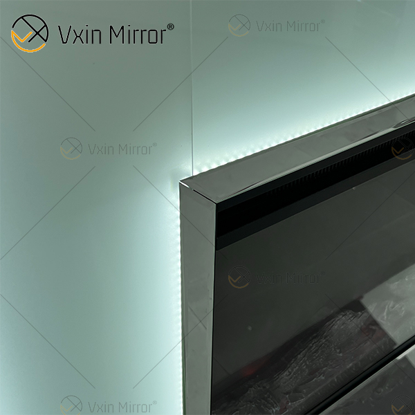 تصميم جديد WXMF-096 LED فضي بلوري زجاجي لغرفة المعيشة مدفأة مع إدراج داخلي