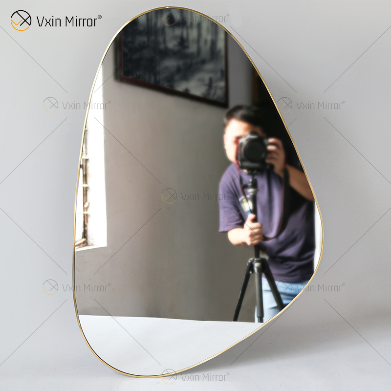 Vxin ذهبي فريد من نوعه لديكور الحائط بإطار معدني ذهبي مرايا زخرفية فاخرة وبسيطة وأنيقة