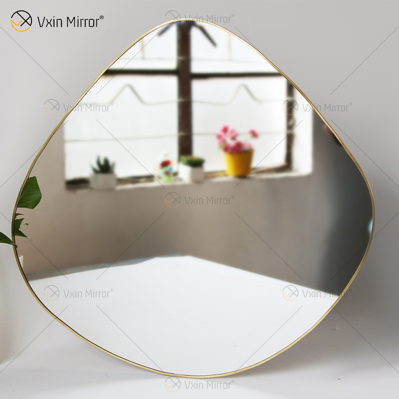 Vxin ذهبي فريد من نوعه لديكور الحائط بإطار معدني ذهبي مرايا زخرفية فاخرة وبسيطة وأنيقة