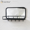 Vxin Factory Supply Silver Wall Decor Silver Metal Rack تخزين الرف مرآة مستطيل رف جدار
