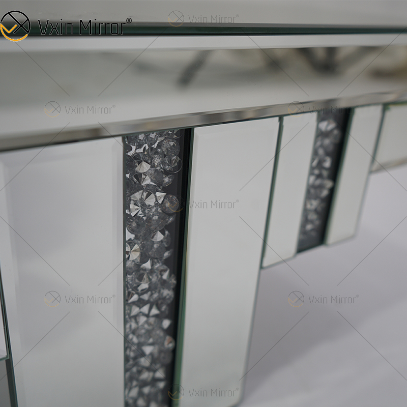 Vxin Factory Supply WXS-007-2 Silver Wall ديكور زجاج فضي ورف زجاج مرآة كريستال للجدار