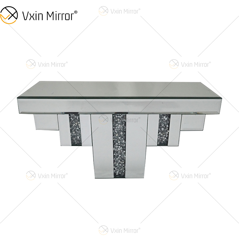 Vxin Factory Supply WXS-007-2 Silver Wall ديكور زجاج فضي ورف زجاج مرآة كريستال للجدار