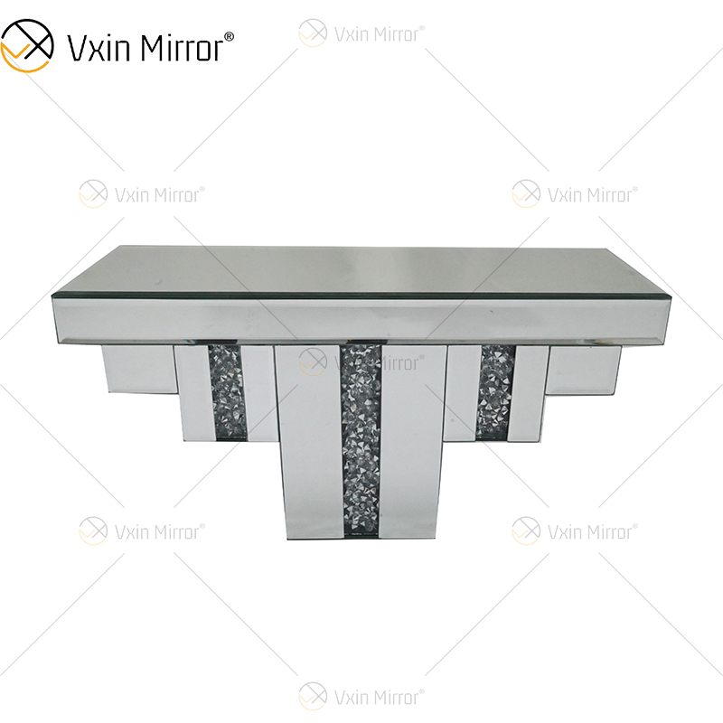 Vxin Factory Supply WXS-007-2 Silver Wall ديكور زجاج فضي ورف زجاج مرآة كريستال للجدار