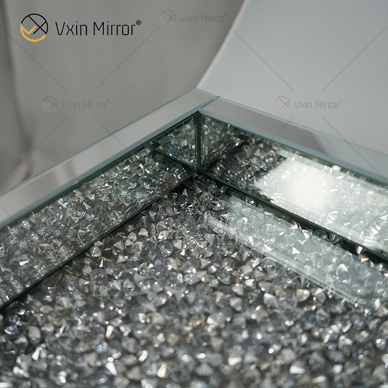 مصنع توريد WXMT-016 الحديثة ديكور طبق فضي مطحون بالماس معكوسة صينية مستطيلة