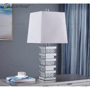 مصنع توريد WXTL-097 الحديثة الفضة الكريستال LED مصباح طاولة المرآة للضوء الدافئ