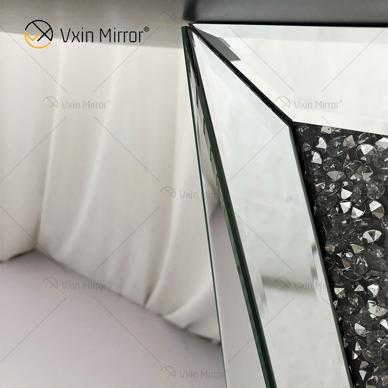 Vxin ديكور المنزل الحديث طاولة وحدة التحكم بمرآة الماس المكسرة الفاخرة