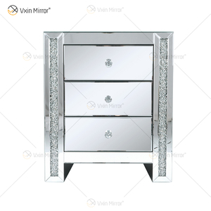 Vxin Mirror WXWF-718 الحديثة 3 أدراج معكوسة منضدة بجانب السرير