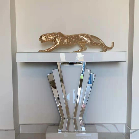 بيع ديكور المنزل WXF-1218 طاولة وحدة التحكم بمرآة إطار أبيض الأكثر شعبية على الطراز الأوروبي طاولة ضيقة طويلة لوحدة التحكم في الحائط