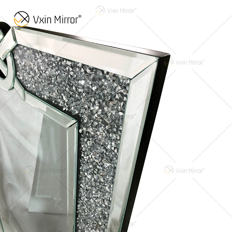 مستطيل VXin WXM-1760 ديكور الحائط الفضة المكسرة الماس الجدار شنقا مرآة