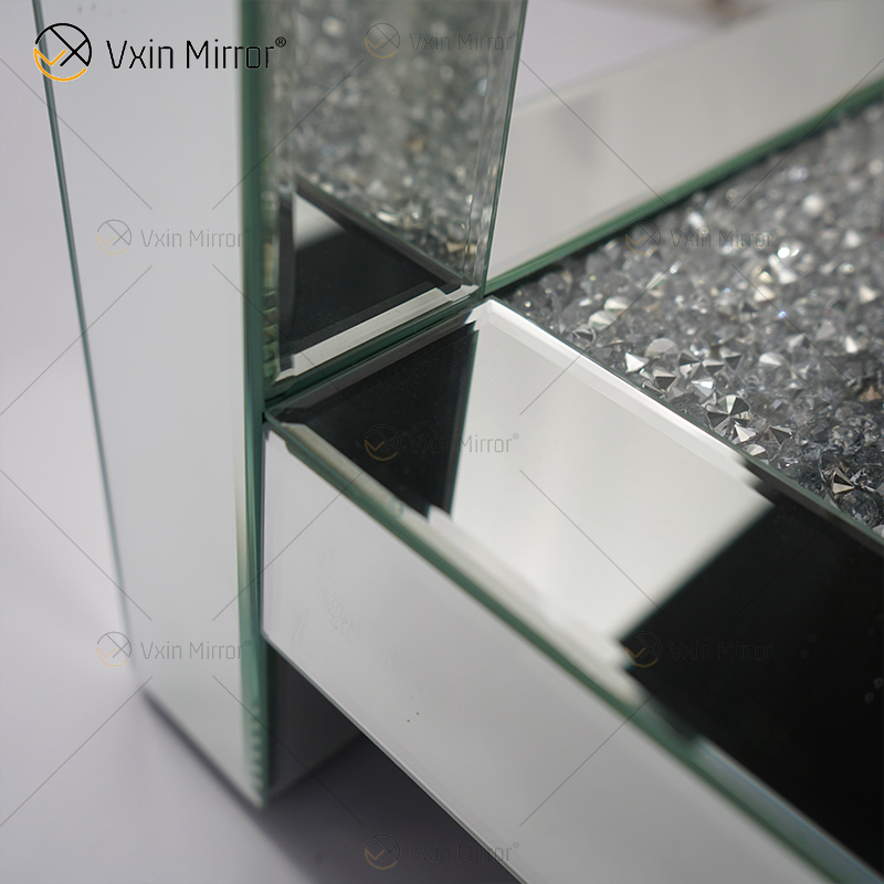 أثاث عاكس Vxin WXF-117-4 طاولة جانبية أنيقة حديثة من الماس المكسر