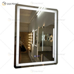 WXDL-111 LED 3 شاشة ملونة تعمل باللمس إزالة الضباب 5 مم عرض وقت درجة حرارة حماية البيئة مرآة