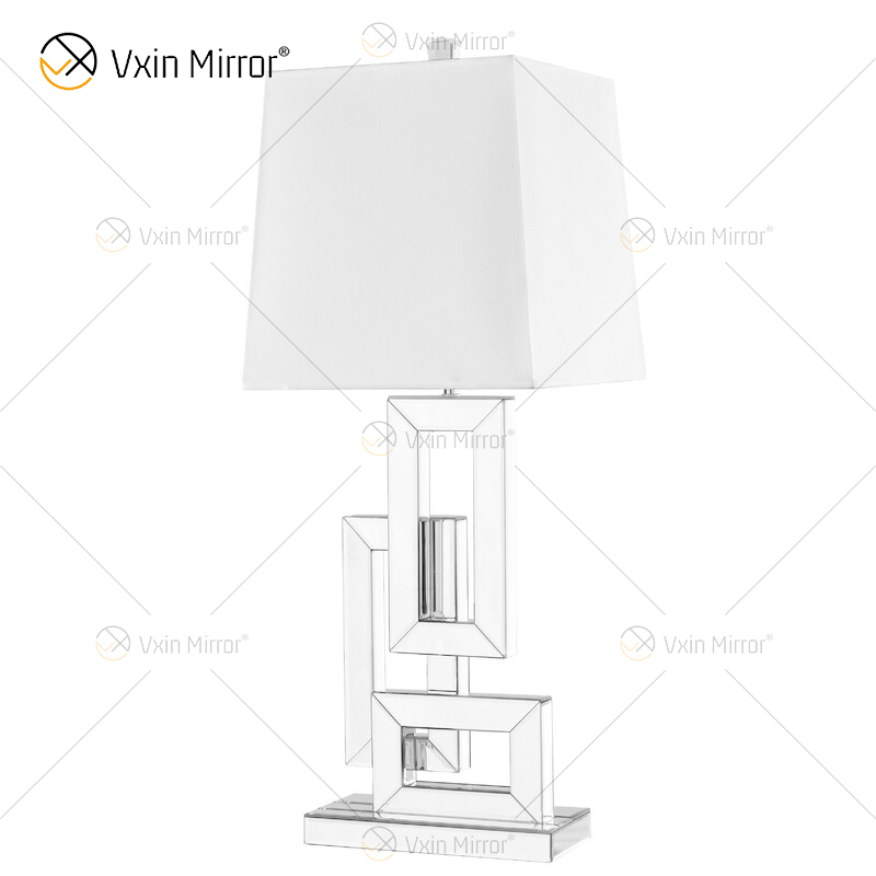 مصنع توريد WXTL-001 الحديثة الفضة 3D الجدول مصباح مرآة مع عاكس الضوء لغرفة النوم