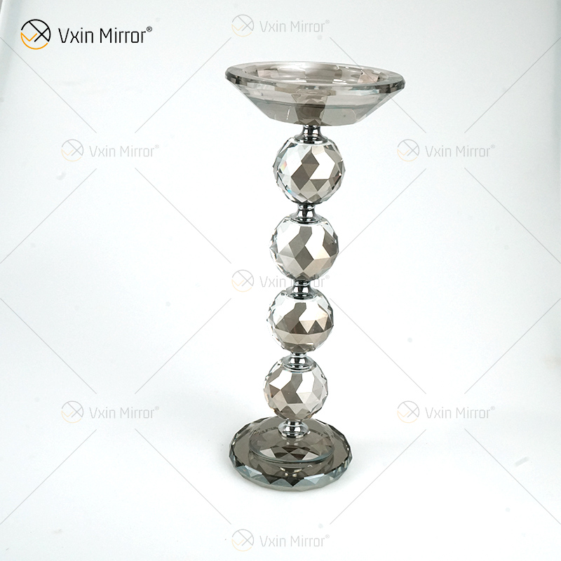 Vxin Mirror Popular VX-08 فضي أنيق شمعدان كريستال حامل شمعة