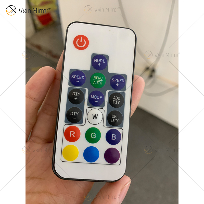 WXDL-114 LED جهاز تحكم عن بعد 6 ألوان مقاوم للماء مزود طاقة RGB مثبت على الحائط مرآة نفق خفيف بدون إطار