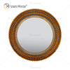 Venetian Decor WXM-1112 مرآة معلقة على الحائط من الزجاج البني على شكل معبد