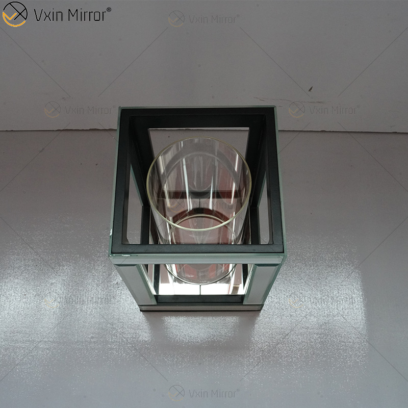 اسم قابل للتخصيص حديث أنيق WXCH-064 حامل شموع من الكريستال الفضي Mirrorr لحفل الزفاف المنزلي