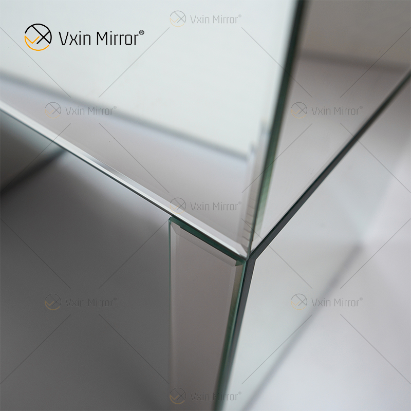 Factory Modern WXF-032 ثلاثة أدراج فضية زجاجية عاكسة منضدة بجانب السرير