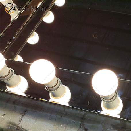 LED Venetian Styles Vxin WXDL-101 مرآة منضدة الزينة مضاءة بالكريستال الفضي مع 15 لمبة