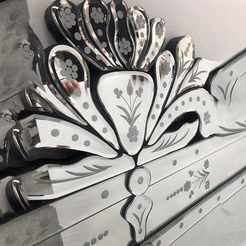 الجملة WXVM-047 مرايا التصميم الفينيسية الحديثة الجدار مستطيل الفضة مرآة الحائط