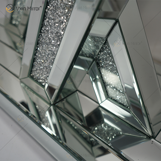 Vxin Mirror Hot البيع Silver Crystal W Design Console Table مع مدخل مرآة في أثاث غرفة المعيشة