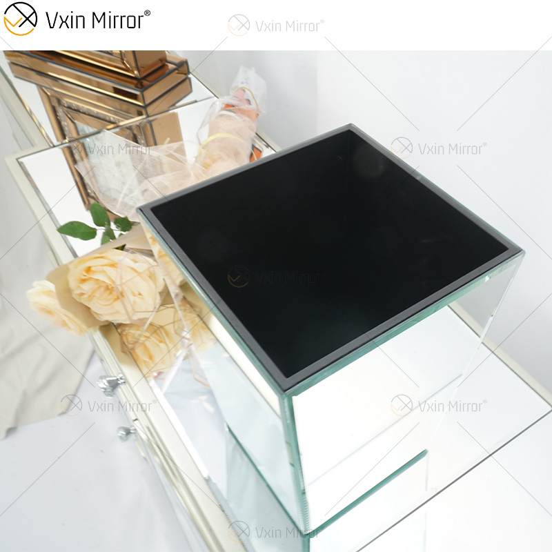 Vxin مرآة WXMV-034 مرآة زهرية الكريستال الفضة الزجاج زهرية زخرفية زهرة أنيقة للديكور المنزل لا يمكن حمل المياه