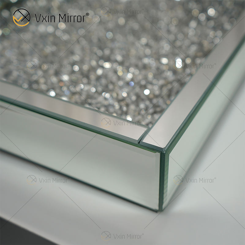 مصنع توريد WXMT-016 الحديثة ديكور طبق فضي مطحون بالماس معكوسة صينية مستطيلة