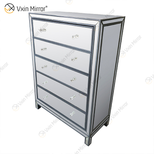 مرآة Vxin WXR-006 فضية للديكور المنزلي خزانة دولاب مع 5 أدراج