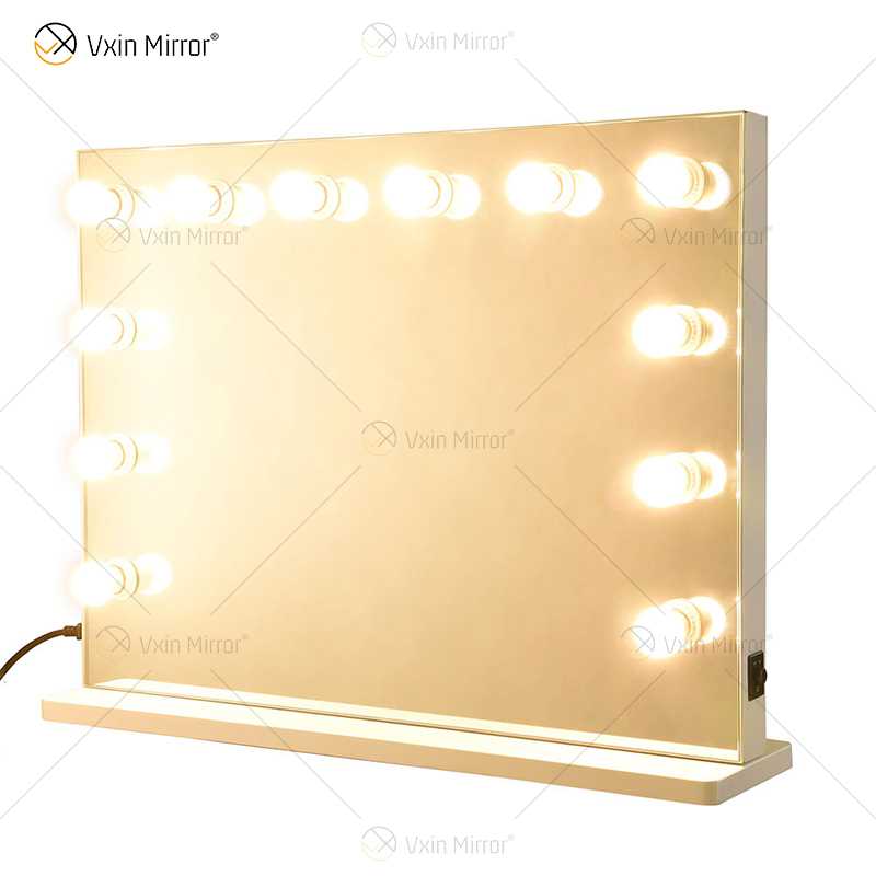 أنماط الملابس الفينيسية VXin WXDL-107 التحكم بمفتاح مرآة هوليوود الفضي اللامع مع لمبات 3 ألوان