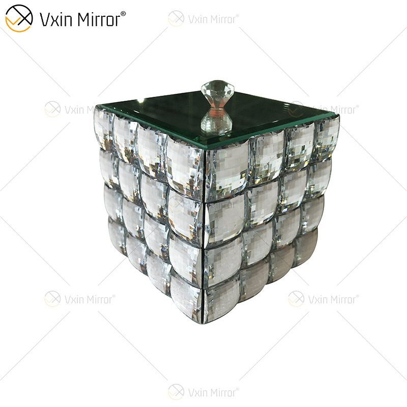 WXJB-31 VXin ديكور المنزل كريستال زجاج فضي صندوق مجوهرات معكوسة حديثة