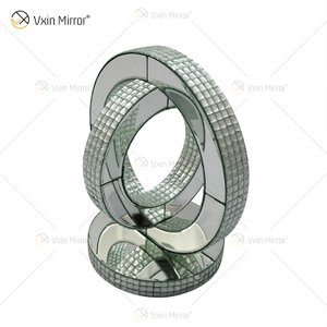 Globe Decor Hot Design Vxin End Table WXF-093-1 طاولة جانبية بمرآة كريستال فضية