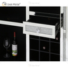 Vxin Home Decor WXF-142 خزانة نبيذ طويلة فضية مرصعة بالماس المكسر مع أدراج واحدة