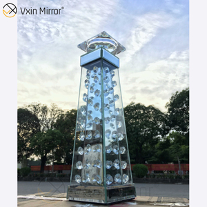 المصنع بالجملة Vxin Mirror WXCH-07 حامل شمعة زجاج كريستال خشبي