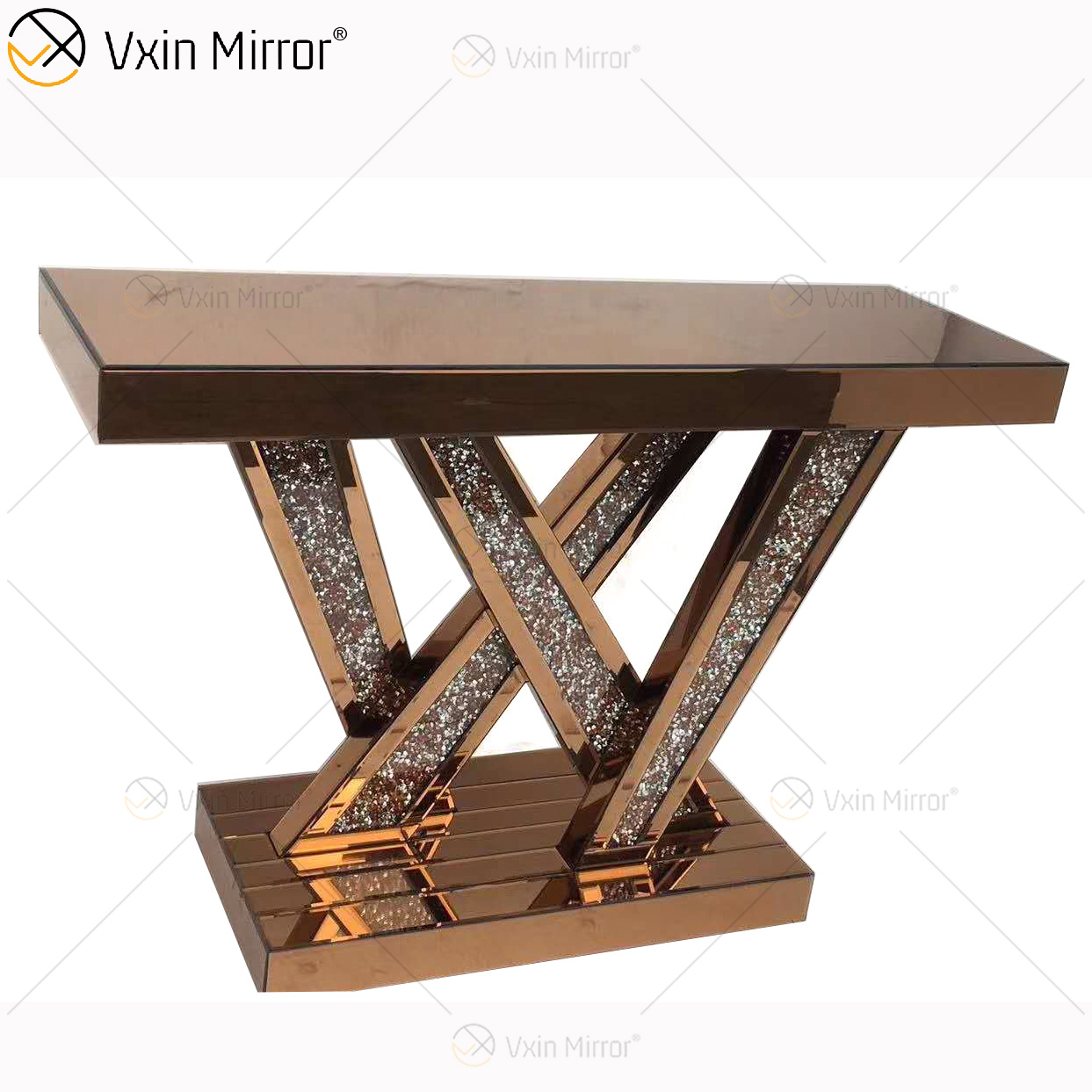 WXWF-513 سعر المصنع بالجملة آرت ديكو العتيقة مع طاولة زجاجية منحنية