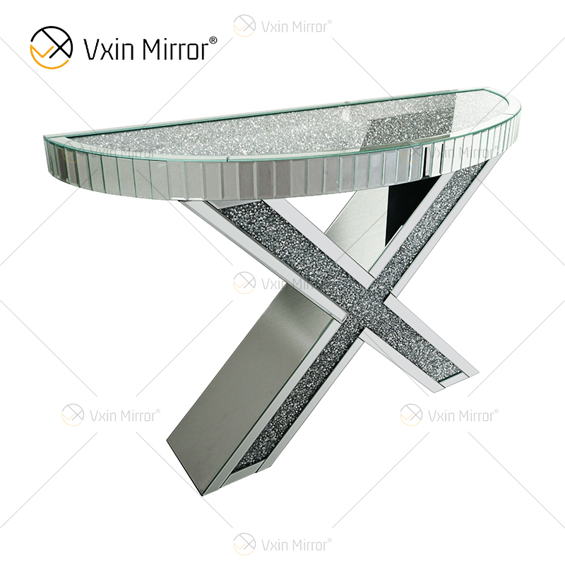 مصنع توريد Vxin ديكور المنزل الحديث الفاخرة سحق الماس طاولة وحدة التحكم مع مرآة