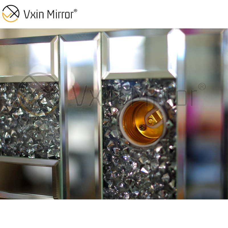 مجموعة منضدة الزينة الفينيسية طراز VXin WXDL-103 Sparkle Hollywood Mirror مع 3 لمبات ألوان