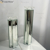 2 ألوان حديثة أنيقة WXCH-079 حامل شمعة كريستال ميرور فضية لحفل الزفاف المنزلي